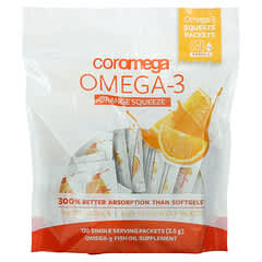 Coromega (كوروميغا)‏, أوميجا-3، عصير البرتقال، 120 عبوة، وزن الواحد (2.5 جم)