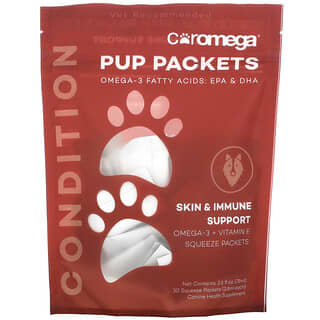 Coromega, Pup Packets，皮膚和機體抵抗幫助，30 個擠壓包，每個 2.6 毫升