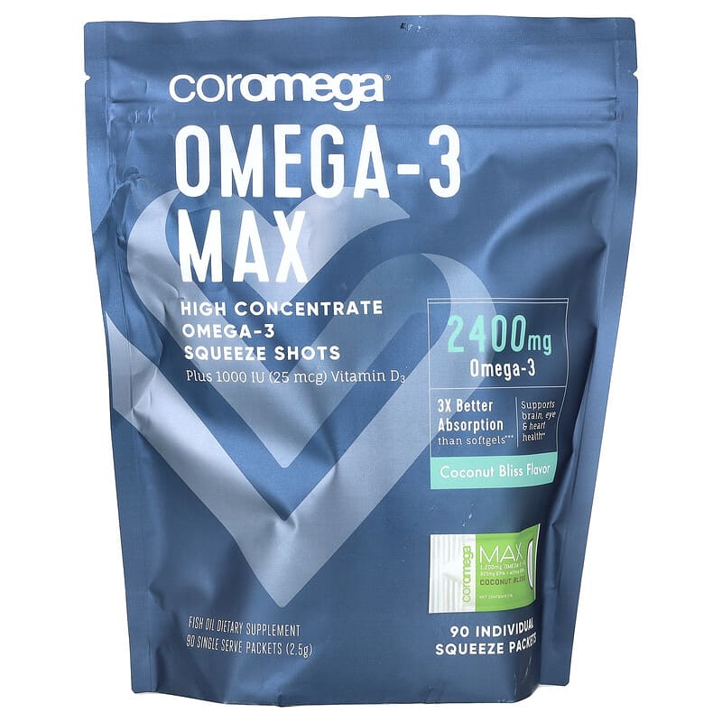 Omega 3 Max High Concentrate Fish Oil Coconut Bliss 90 Single