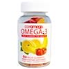 أوميغا-3، حلوى الجلي بطعم الفاكهة للبالغين، برتقال، ليمون، فراولة، موز، 60 قطعة جلي بطعم الفاكهة