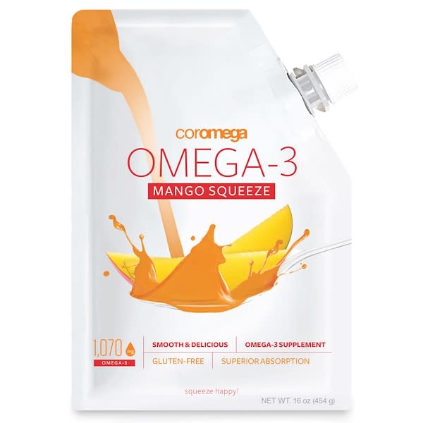 Coromega, Omega-3 Mango Squeeze, 1,070 mg, 16 oz (454 g) (Товар снят с продажи) 