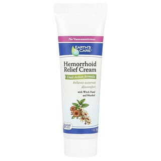 Earth's Care, Hemorrhoid Relief Cream with Witch Hazel and Menthol, 1 oz (28 g)