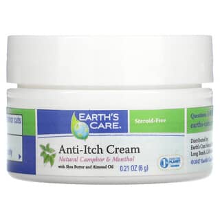 Earth's Care, Crema antipicazón, con manteca de karité y aceite de almendras, 0.21 oz (6 g)