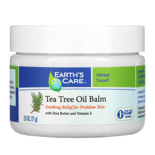 Earth's Care, Bálsamo de aceite de árbol del té, con manteca de karité y vitamina E, 71 g (2,5 oz)