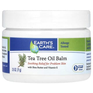Earth's Care, Baume à l'huile essentielle de tea tree, Au beurre de karité et à la vitamine E, 71 g