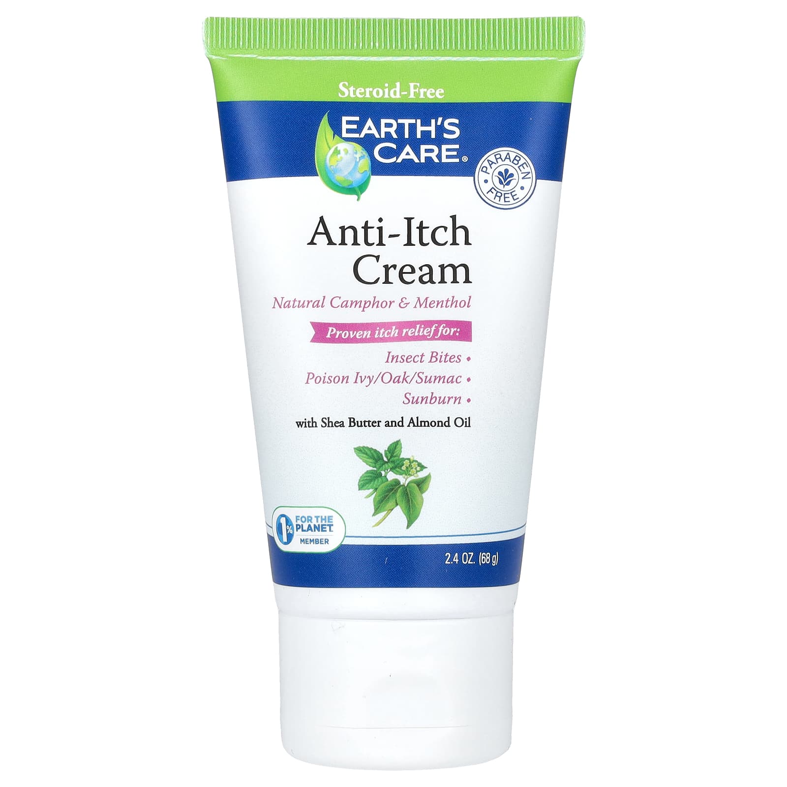 Earths Care Anti Itch Cream With Shea Butter And Almond Oil 24 Oz 68 G 9334