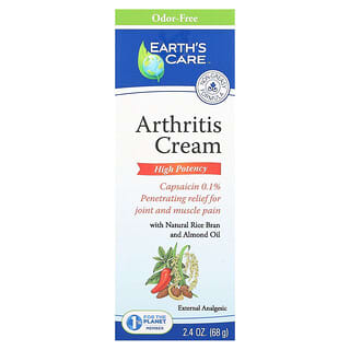 Earth's Care, Crème contre l'arthrite, haute efficacité, 68 g