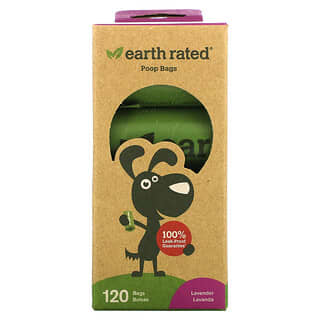 Earth Rated, пакеты для уборки за собаками, с запахом лаванды, 120 пакетов, 8 запасных рулонов