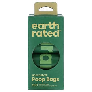 Earth Rated, пакеты для уборки за собаками, без запаха, 120 пакетов, 8 запасных рулонов