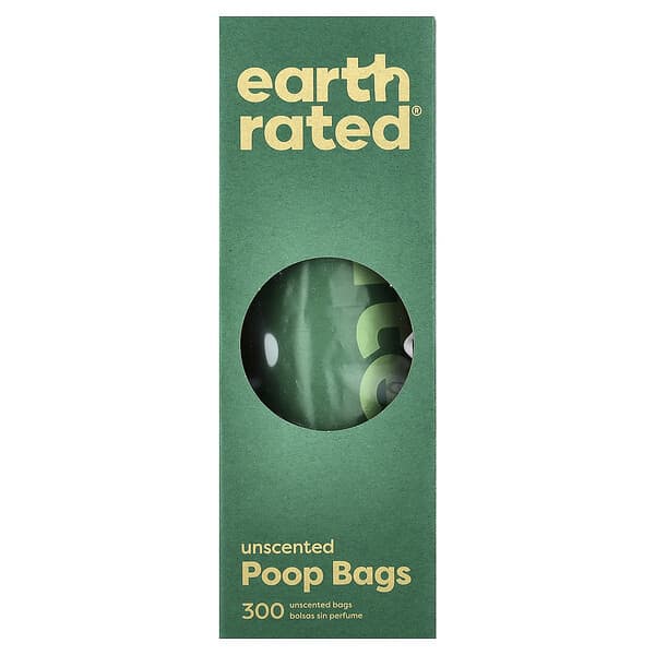 Earth Rated, Bolsas para desechos para perros, Sin fragancia, 300 bolsas