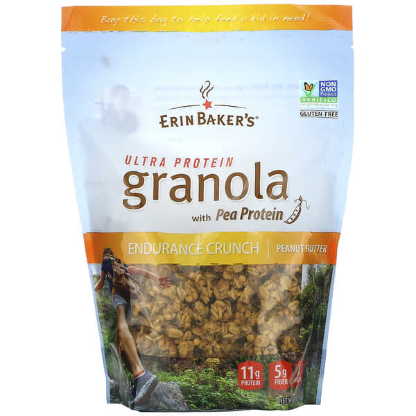 Erin Baker's, Granola ultraprotéiné aux protéines de pois, beurre de cacahuète, 340 g