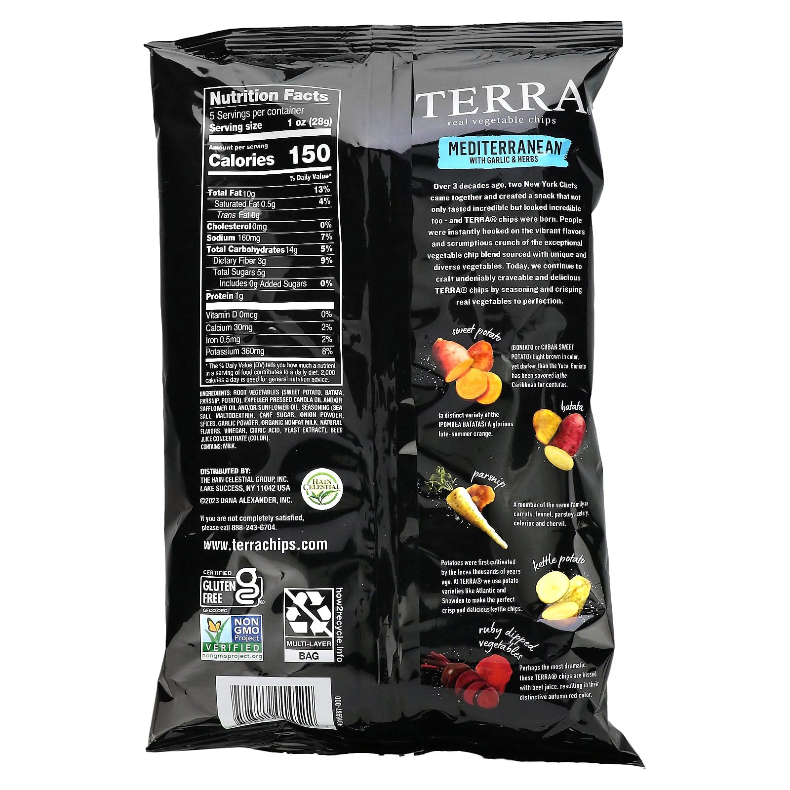 Terra, Real Vegetable Chips, Mediterranean With Garlic & Herbs, 5 oz