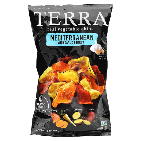 Terra, Real Vegetable Chips, Mediterranean With Garlic & Herbs, 6.8 oz