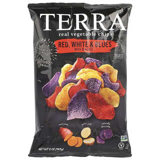 Terra, Chips de Vegetais Reais, Vermelho, Branco e Azul com Sal Marinho, 141 g (5 oz)