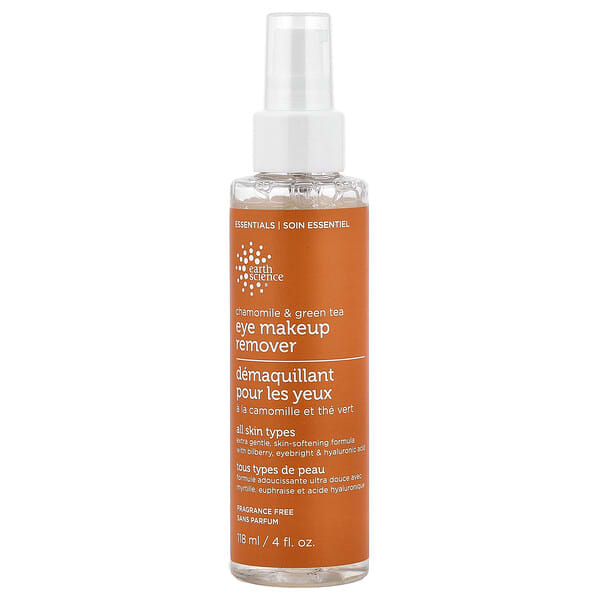 Earth Science, 카모마일 및 녹차 아이 메이크업 리무버, 향료 무함유, 118ml(4fl oz)