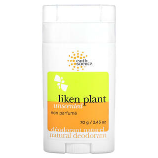 Earth Science‏, Natural Deodorant, Liken Plant, Unscented, 2.5 oz (70 g)