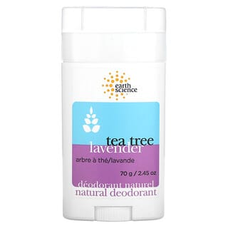 Earth Science, Desodorante natural, Árbol del té y lavanda`` 70 g (2,45 oz)