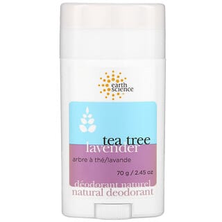 Earth Science, Desodorante natural, Árbol del té, Lavanda, 70 g (2,45 oz)