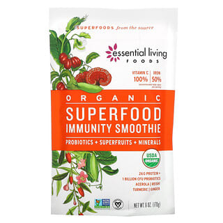 Essential Living Foods, Органическая смесь для смузи из суперфудов, иммунитет, 6 унций (170 г)