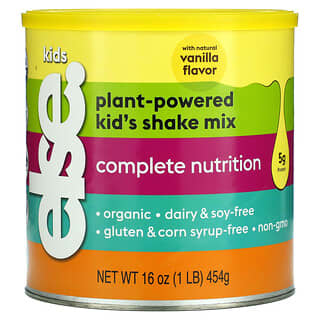 Else, 兒童植物源全營養奶昔，奶油香草味，16 盎司（454 克）
