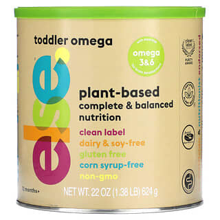 Else (إلس)‏, Toddler Omega ، تغذية نباتية كاملة ومتوازنة ، للأطفال بعمر 12 عامًا فأكثر ، 1.38 رطل (624 جم)