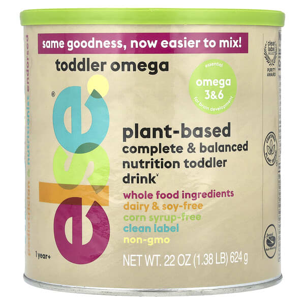 Else Toddler Omega, Plant-Based Complete & Balanced Nutrition, 1 Year+, 22 oz (624 g)