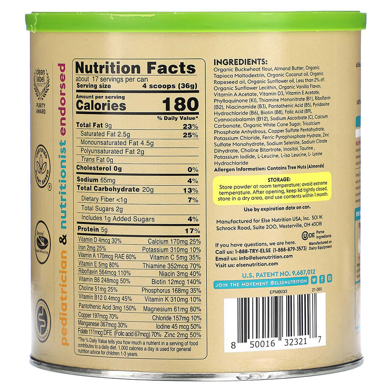 Toddler Omega Plant Based Complete Balanced Nutrition 12