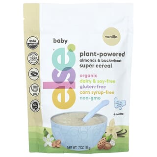 Else, Baby, Plant-Powered Almonds & Buckwheat Super Cereal, 6+ Months, Vanilla, 7 oz (198 g)