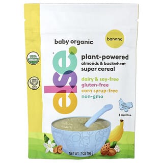 Else, Super cereale pentru copii, migdale și hrișcă alimentate de plante, 6 luni+, banane, 7 oz (198 g)