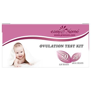 Easy@Home, Kit de prueba de ovulación, 50 pruebas de LH, 20 pruebas de HCG