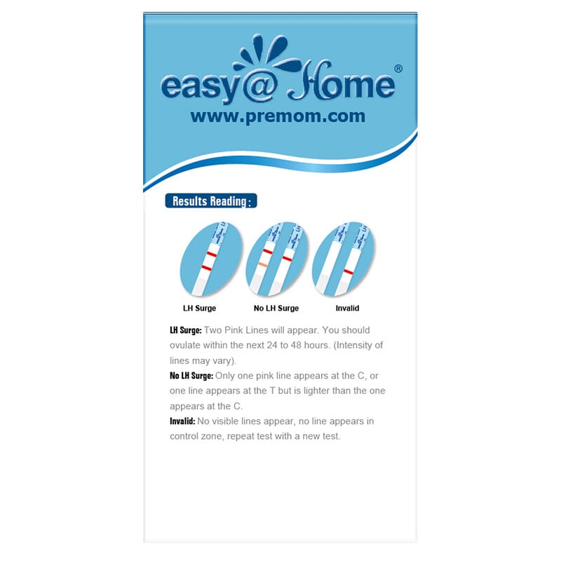 Tiras Reactivas de Ovulación Easy@Home con 25 Pruebas de Fertilidad para  iOS y Android Easy@Home EH-853535