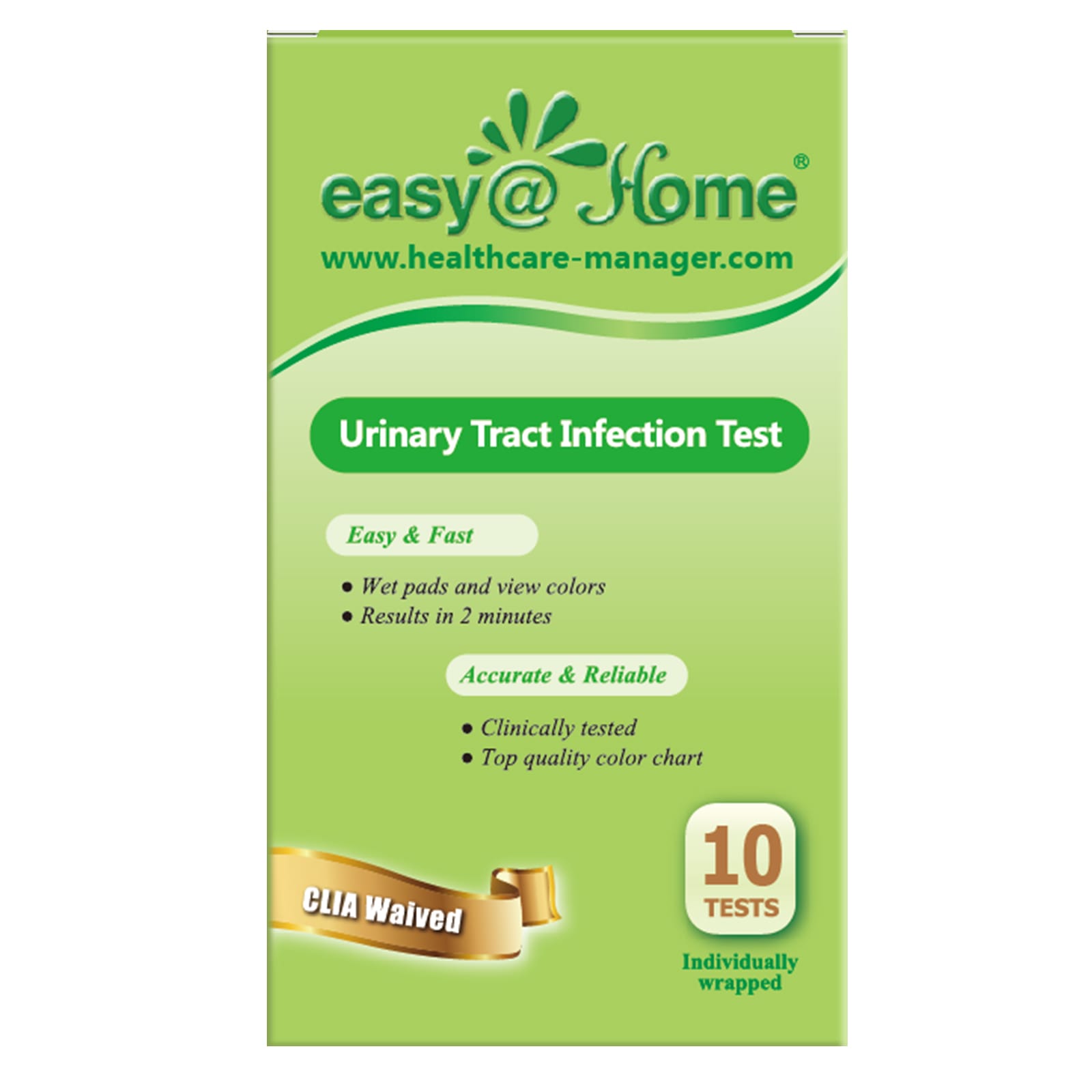 Easyhome Urinary Tract Infection Test 10 Individually Wrapped Tests 9279