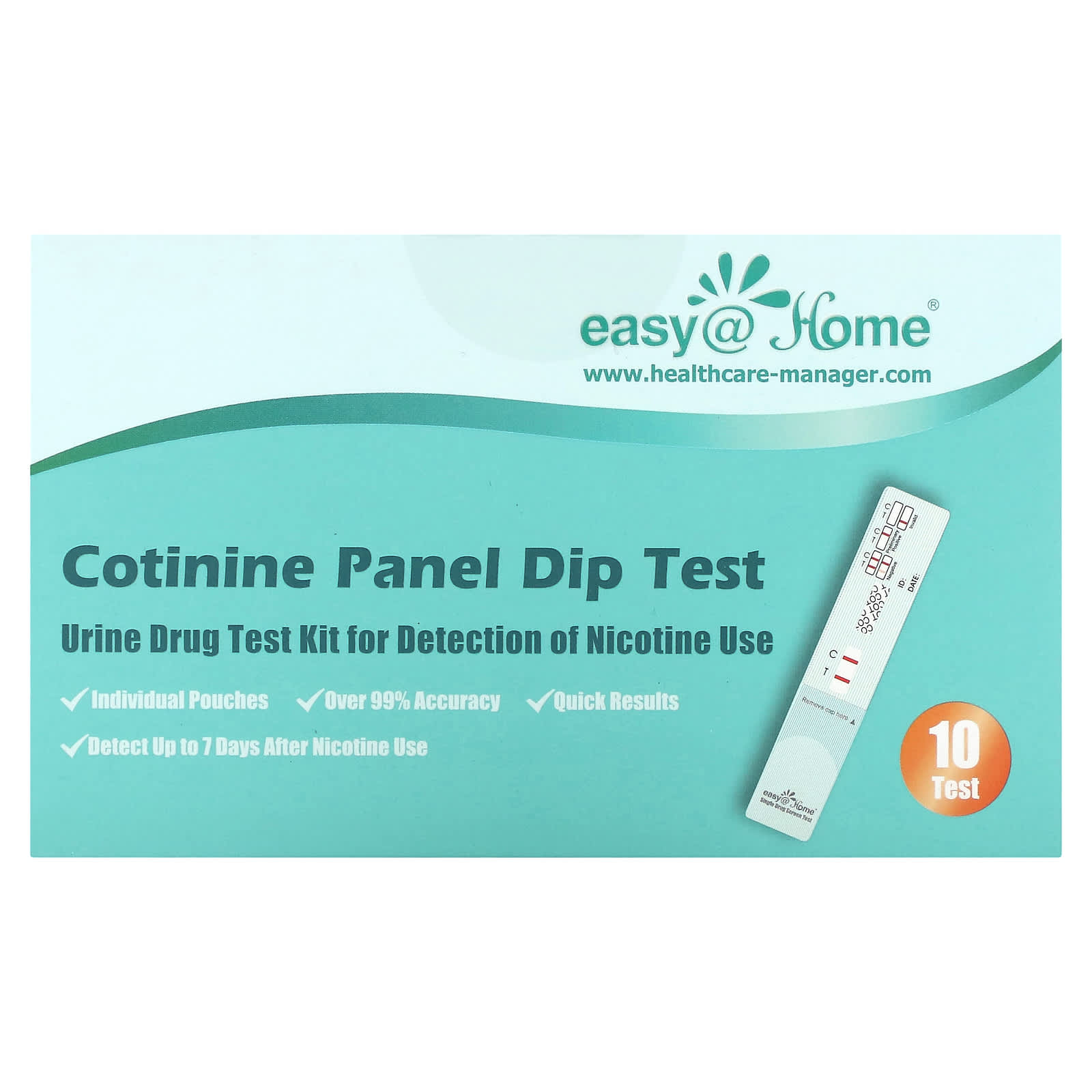 EasyHome, Cotinine Panel Dip Test, 10 Tests
