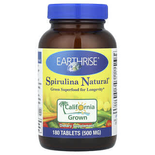 Earthrise, Natürliche Spirulina, 500 mg, 180 Tabletten