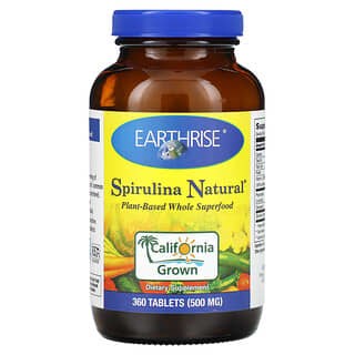 Earthrise, Spirulina Natural, 500 mg, 360 Comprimés
