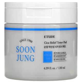 Etude, Soon Jung，積雪草舒緩墊片，4.39 液量盎司（130 毫升）