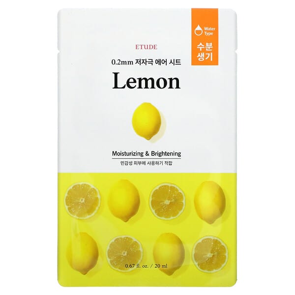 ETUDE, 檸檬美容面膜，1 片，0.67 液量盎司（20 毫升）