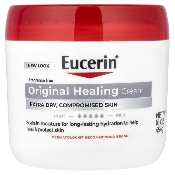 Eucerin, 오리지널 힐링 크림, 악건성, 손상된 피부용, 무향, 454g(16oz)