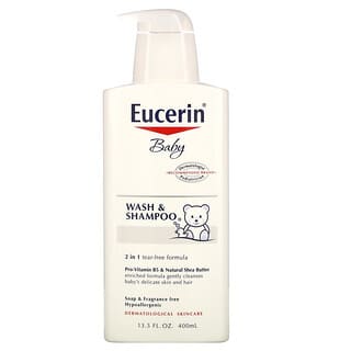 Eucerin, 嬰兒，沐浴露和洗髮水，無香，13.5 液量盎司（400 毫升）