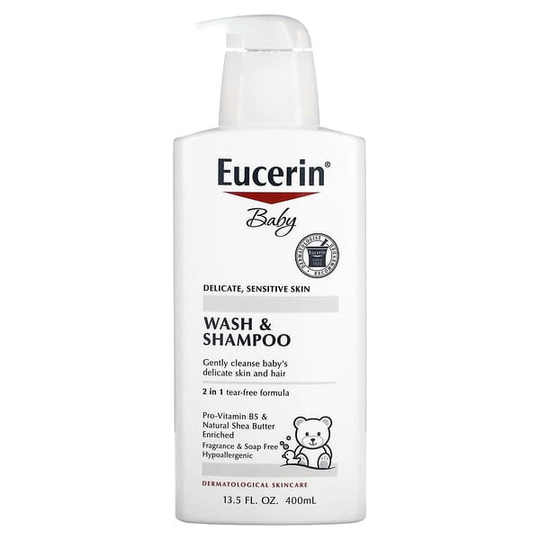 Eucerin, 身体洗いとシャンプー, 無香, 400 ml