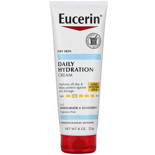 Eucerin, Crema humectante diaria, Humectante y protector solar 2 en 1, FPS 30, Sin fragancia, 226 g (8 oz)