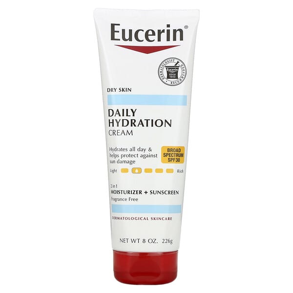 Eucerin, Daily Hydration Cream, SPF 30, Fragrance Free, 8 oz (226 g)