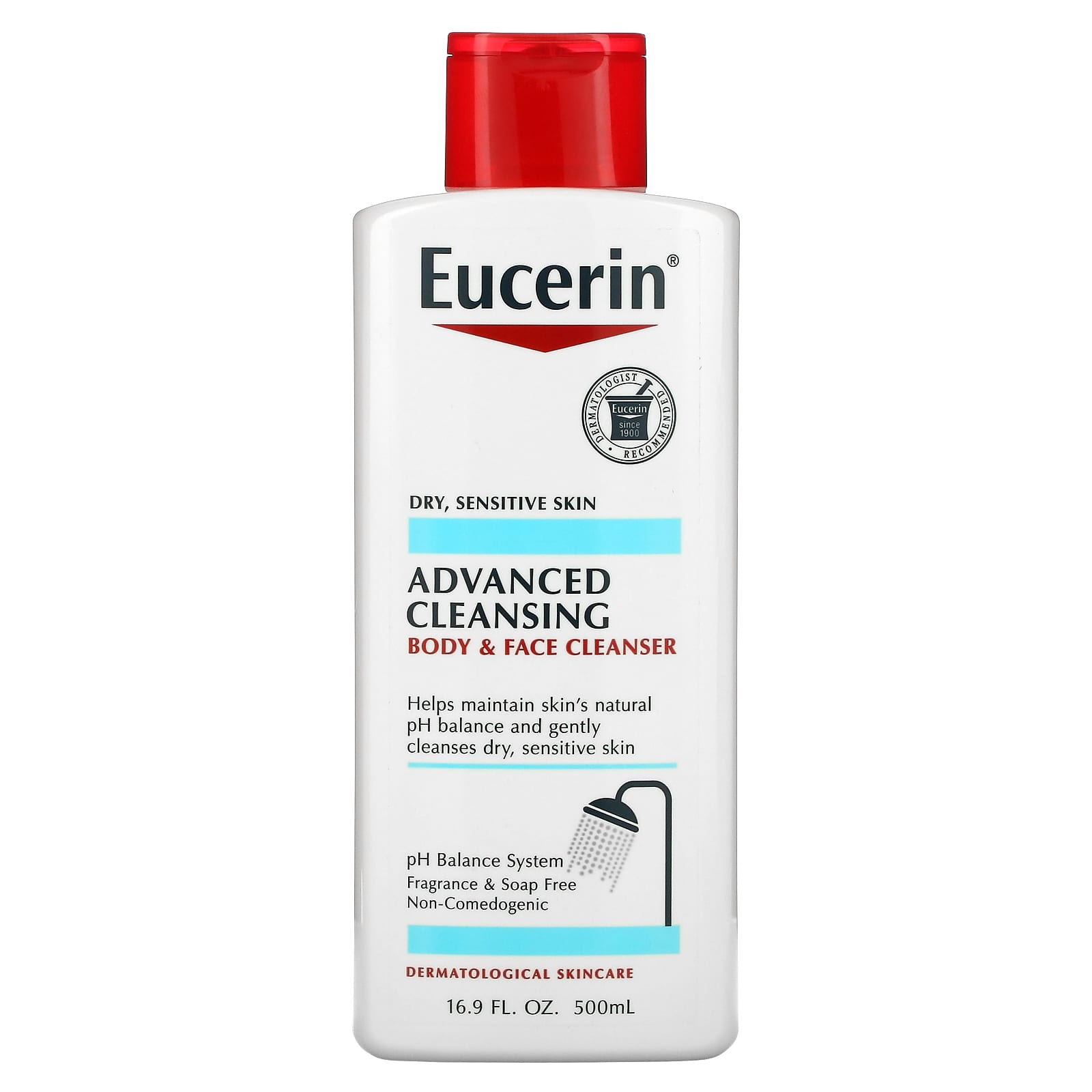 Konkurrere ejer Bourgeon Eucerin, Advanced Cleansing, Body and Face Cleanser, Fragrance Free, 16.9  fl oz (500 ml)