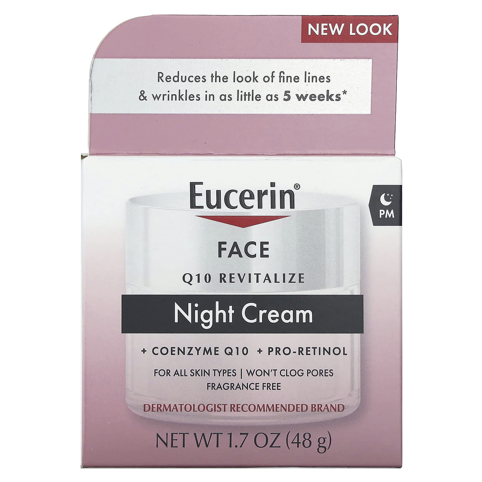 Eucerin, Face, Q10 Revitalize, Night Cream, Fragrance Free, 1.7 fl oz
