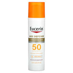 Eucerin, エイジディフェンス、軽いつけ心地の日焼け止めローション、顔用、SPF数値50、無香料、75ml（2.5液量オンス）