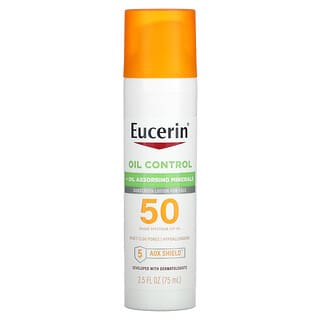 Eucerin, Contre l'excès de sébum, Lotion écran solaire légère pour le visage, FPS 50, 75 ml