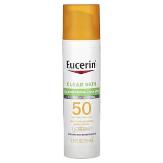 Eucerin, Clear Skin, Lightweight Sunscreen Lotion for Face, SPF 50, Fragrance Free, 2.5 fl oz (75 ml)