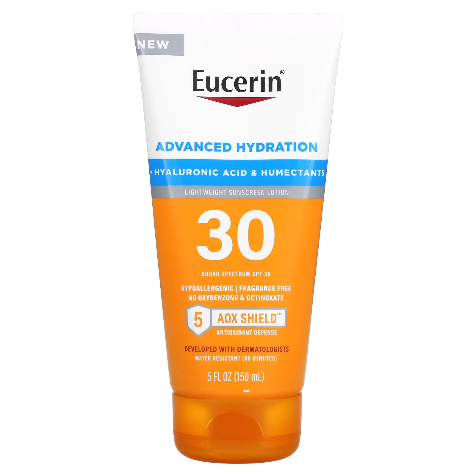 Eucerin Advanced Hydration Lightweight Sunscreen Lotion Spf 30 Fragrance Free 5 Fl Oz 150 Ml 