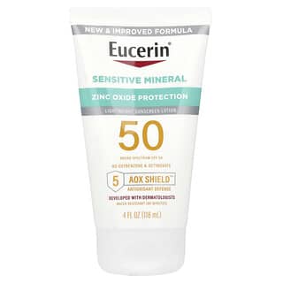 Eucerin, Sensitive Mineral，輕盈抗曬乳液，SPF 50，無香，4 液量盎司（118 毫升）