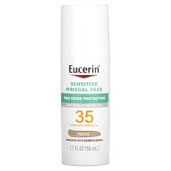 Eucerin, Loción con protección solar para el rostro con minerales sensibles, FPS 35, con color, 50 ml (1,7 oz. Líq.)